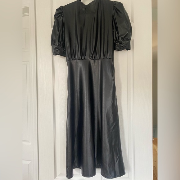 FAUX LEATHER MIDI DRESS - Picture 2 of 4